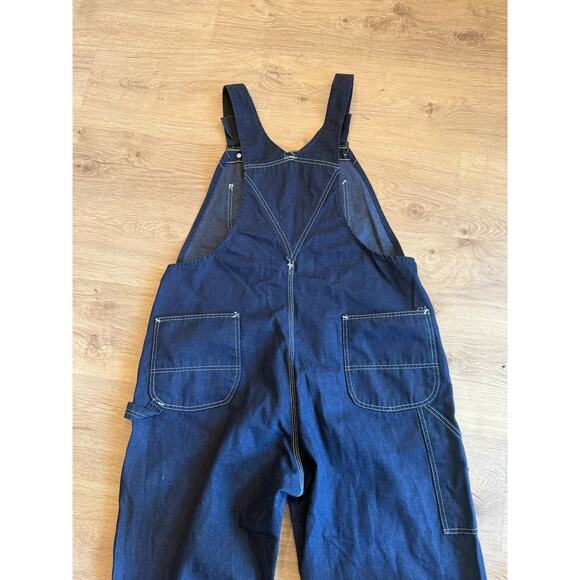 Vtg Sears Tradewear Mens Bib Overalls Size 40 X 32 Denim UNION MADE USA Workwear - Picture 7 of 8